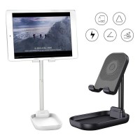 WS1 WS2 Folding Universal Wireless Charging Adjustable Telescopic Tablet Desktop Holder Mount Stand for Tablet Mobile Phones